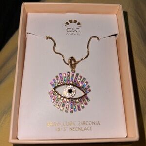 C&C California Gold Eye Necklace with Multicolor Stones